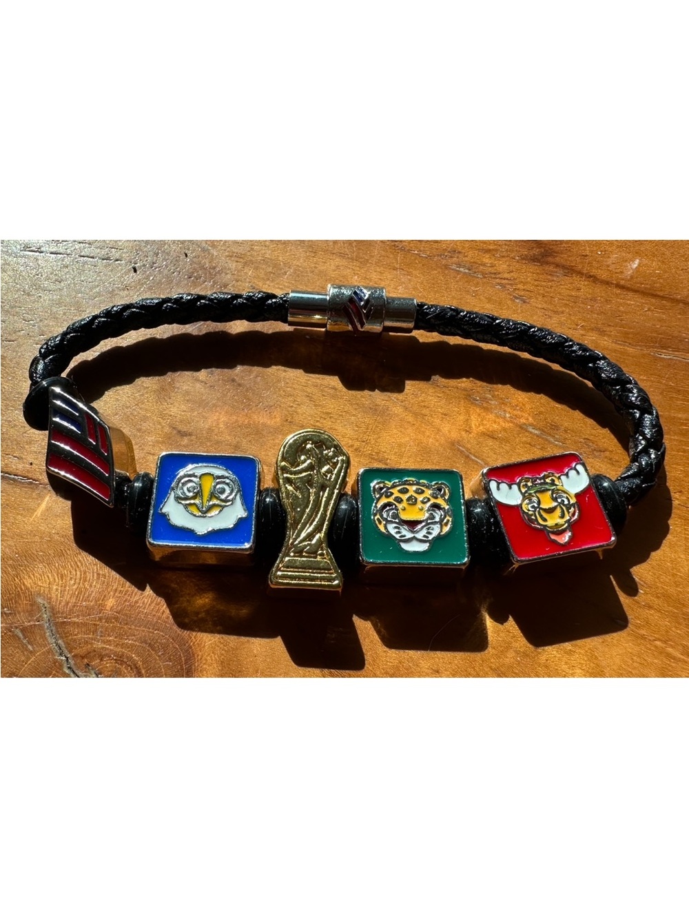 FIFA World Cup Bank of America Black Leather Charm Limited Edition Bracelet